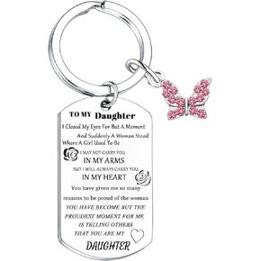Daughter Keychain Gift from Dad Mom Christmas Birthday Gift for Daughter Graduation Gifts for Daughter To My Daughter Gifts
