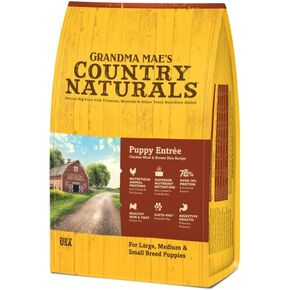 Grandma Mae's Country Naturals Grain Inclusive Dry Dog Food 12 LBS Puppy Chicken & Brown Rice