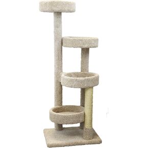 New Cat Condos Solid Wood Large Cat Playground + Neutral Large Cat Play Gym Cat Tree