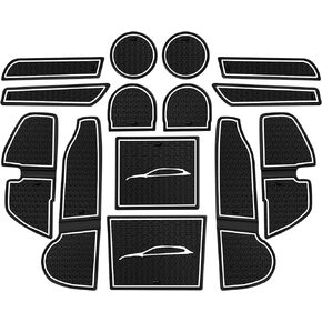Premium Liner Mat Accessories Compatible with Subaru Crosstrek 2023 2022 2021 2020 2019 2018/2017-2023 Impreza Custom Fit Cup Door Pocket and Center Console Inserts (Black Trim, 14-PCS)