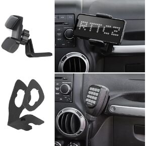 RT-TCZ for Jeep JK Multi-Function Phone Holder, JKU Radio Holder Walkies Talkie Mount Bracket for Jeep Wrangler JK JKU 2007 2008 2009 2010 Black Gray Accessories