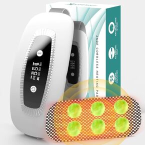 2 in 1 Jade Portable Heating Pad, Electric Jade Heating Pad for Menstrual with Removable Jade Piece with Velcro, Velvet Heating, Portable Jade Massage Heating Pad for Cramps Belly Back, Black