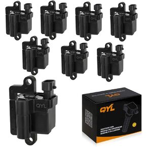 QYL Pack of 8 Ignition Coils Replacement for Avalanche Silverado Suburban Tahoe Topkick Savanna Sierra Yukon 1999-2009 4.8L 5.3L 6.0L 8.1L H6T55171ZC 3859078 C1208 UF-271