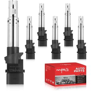 Set of 6 Ignition Coil Packs UF531 Compatible with Audi Q3 Q7 TT Porsche Cayenne Volkswagen Eos Passat R32 Touareg V6 3.2L 3.6L