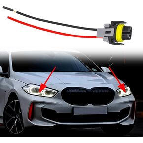 2PCS H11 H8 H9 880 881 Female Adapter Wiring Harness Sockets Wire, Fog Light Wiring Harness Kit, Harness Socket Connector, Automotive Accessories Replacement for Headlights, Fog Lights (2PCS)