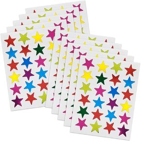 0.8" Diameter Silver Star Stickers - 720 Pcs, 30 Sheets - Reward Stickers for Children, Ideal for Reward Charts and More (720 Pieces, Silver)