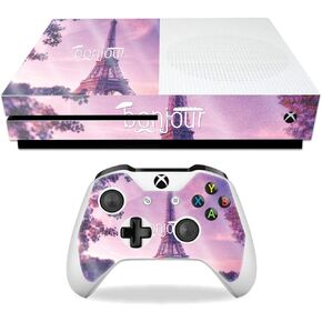 MightySkins Glossy Glitter Skin for Microsoft Xbox One S - Bonjour | Protective, Durable High-Gloss Glitter Finish | Easy to Apply, Remove, and Change Styles | Made in The USA