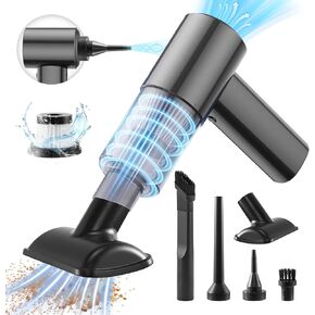 Mini Vacuum Cleaner Lightweight with Brushless Motor 15000PA and 2-Speed Adjustable High 200W Power Handheld Car Vacuum Cleaner Portable with Multi-Nozzles for Car, Home, Office, Pet