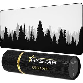 Hystar Extended Gaming Mouse Pad | XXL 36" x 16" | 5mm Thick, Waterproof Surface, Smooth Polyester Fabric, and Natural Rubber Base | Arctic