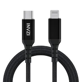 INVZI USB C to Lightning Cable with MFi Certified, 6.6ft Fast iPhone Charger Nylon Braided for iPhone 14 Pro Max/Pro/Mini, iPhone 13 Pro Max, iPhone 12 Pro, iPhone 11, se, iPad 9, 8, Airpods Pro 3