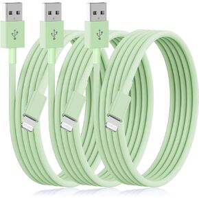 Essri iPhone Charger 10 FT 3Pack, [MFI Certified] USB to Lightning Cable 10 Foot, Extra Long Fast Charging Cord 10 Feet Compatible with iPhone 14/13/12/11 Pro/XR/8,iPad Pro/Air/Mini - Light Green