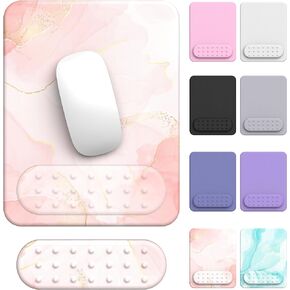 HONKID Mouse Pad with Removable Magnetic Wrist Rest, Ergonomic Mousepad with Wrist Support, Pain Relief Mousepads with Memory Foam Wrist Rest Pad and Non-Slip Base, Perfect for PC, Laptop,White
