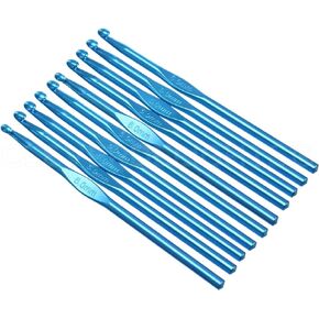 10 Pack - CleverDelights Size J (Size 10) Aluminum Crochet Hooks - 6" Length - 6mm Diameter - Knitting