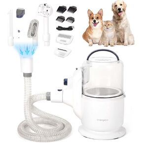 O'rengela Pet Grooming Vacuum Kit - Hair Groomer Trimmer Clippers for Dogs & Cats, Include 4 Guard Combs with 5 Proven Tools for Dog Cat Animals Shedding, Grooming, Home Cleaning