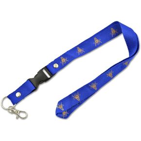 Square & Compass Masonic Lanyard - [Blue & Gold][20 1/2'' Long]