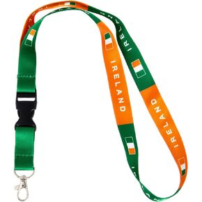 Desert Cactus Country of Ireland Lanyard Flag Car Keys ID Badge Holder Keychain Souvenir Irish Detachable Breakaway Snap Buckle (Lanyard)