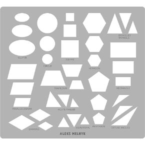 Aleks Melnyk #201 Metal Circle Template, Stencil, Ellipse, Oval, Triangle Master, Art Circle Tool, Isometric Drawing Template, Lapidary, Cabochons, Geometric Ruler, Jewelry Templates Round