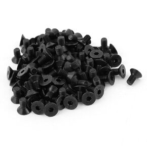 uxcell 50Pcs Black M4 x 10mm Alloy Steel Hex Socket Flat Head Countersunk Screws Bolts