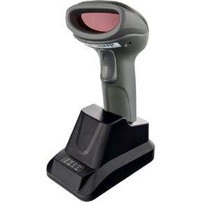 Wireless Barcode Scanner with USB Cradle Receiver Charging Base, 2.4GHz Handheld 1D Cordless Laser Barcode Reader, UP to 150Ft Transmission Range, long-life Battery 2200mAh, 1 Year Warranty.