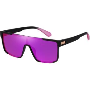 One Piece Sunglasses For Women Men Rimless Oversized TR Frame Polarized Lens For Vacation