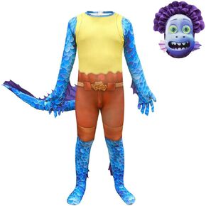 Lito Angels Sea Monster Halloween Costume for Kids Boys Party Outfits Fancy Dress Up with Head Mask, Jumpsuit/Clothing Set