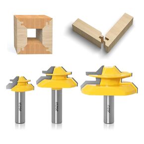 45 Degree Lock Miter Router Bit 1/2 Inch Shank.Woodworking Tools Joint Router Bits，Wood Milling Cutter Glue Joint Tools Set (1/2inch Shank, 2")