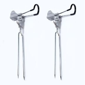 2 Pack Fishing Rod Holders, Ground Fishing Rod Pole Brackets, 360 ° Adjustable & Detachable Easy to Carry Folding Fishing Equipment for Fishing on Lakes, Rivers