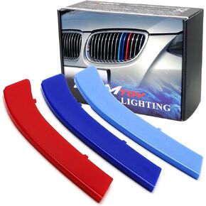 iJDMTOY Exact Fit ///M-Colored Grille Insert Trims Compatible With 2007-2010 BMW E92/E93 Pre-LCI 3 Series 2-Door Coupe 325i 328i 330i 335i with 14-Beam ONLY