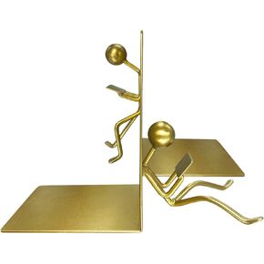 Ottimo Heavy Duty Metal Unique Office Desk Bookends for use as Bookshelf Decor, Home, Office or Kitchen Shelves. Unique, Cute and Decorative Book Stopper to Hold Books, Great Gift Idea (Black)