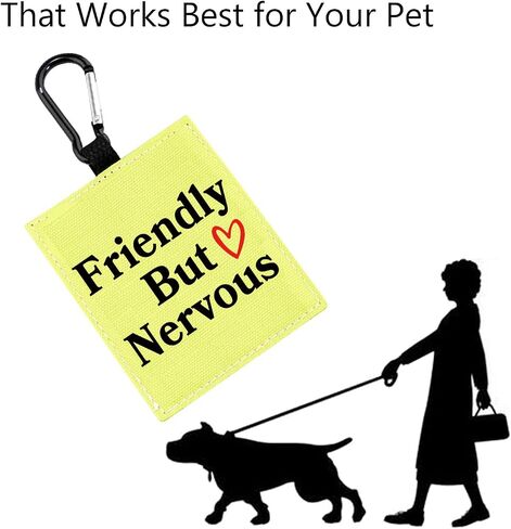 Friendly But Nervous Alert Hang Tags for Dog Nervous Dog Hanging Dog Alert Patches Hanging Dog Tags (Friendly But Nervous-D) in Saudi Arabia