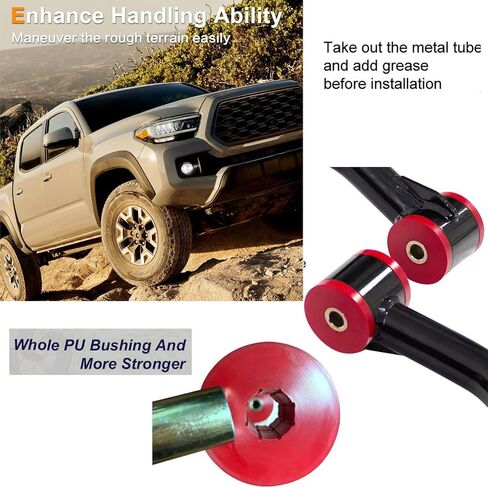 Pair for TACOMA Front Upper Control Arms for 2-4" Lift kits Compatible with 2005-2021 Toyota Tacoma 2WD 4X4 6LUG Tubular Suspension Leveling Lift Kits w/PU Bushing in Saudi Arabia