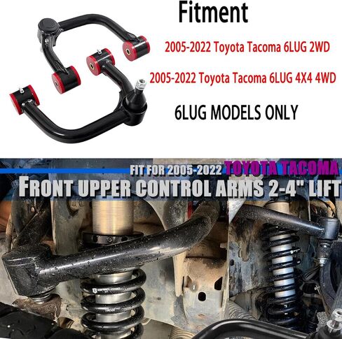 Pair for TACOMA Front Upper Control Arms for 2-4" Lift kits Compatible with 2005-2021 Toyota Tacoma 2WD 4X4 6LUG Tubular Suspension Leveling Lift Kits w/PU Bushing in Saudi Arabia
