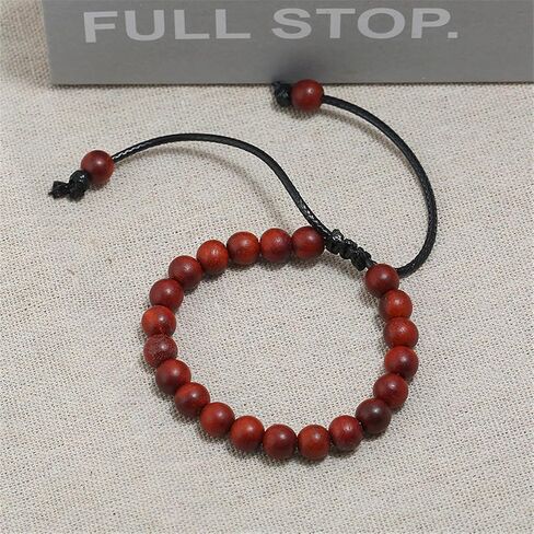 COLORFUL BLING Mala Beaded Rosary Bracelet Tibetan Sandalwood Wood Adjustable Braide String Wooden Bracelet for Women Men Boy Teen Girl Girlfriend Boyfriend Handmade Religious Prayer Jewelry Gift in Saudi Arabia