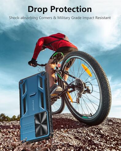 FNTCASE for Samsung-Galaxy S24 Protective Case: Military Grade Dropproof Cell Phone Cover with Kickstand & Slide | Heavy Duty Rugged Phonecase Bumper Textured | Heavy Duty Protector(Black) in Kuwait
