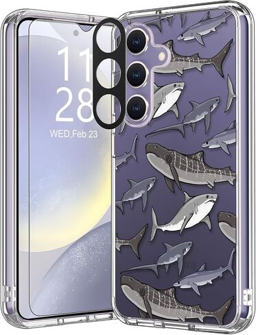 bicol for Samsung Galaxy S24 Case with Screen Protector and Camera Lens Protector - Fashionable Floral Designs for Women Girls - Shockproof Acrylic Clear Phone Cover 6.1" - Alpaca in Saudi Arabia