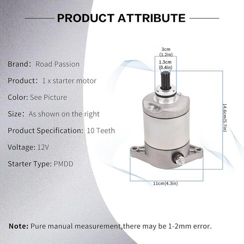 Road Passion 31100-38F00 Starter Motor for Suzuki ATV Eiger 400 Arctic Cat ATV 375 400 2002-2008 2X4 4X4 UTV TRV Suzuki KingQuad 400 LT-A400 LT-F400 3545-016 in Saudi Arabia