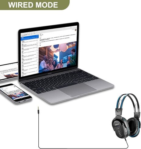 سماعات رأس SIMOLIO اللاسلكية لمشاهدة التلفزيون مع جهاز إرسال واحد، سماعات الأشعة تحت الحمراء للأفلام والسيارات الخارجية، بدون تأخير، 4 حزم إلى سماعات رأس متعددة، RCA AUX بصري رقمي، التحكم في مستوى الصوت، خيار قناتين in Kuwait