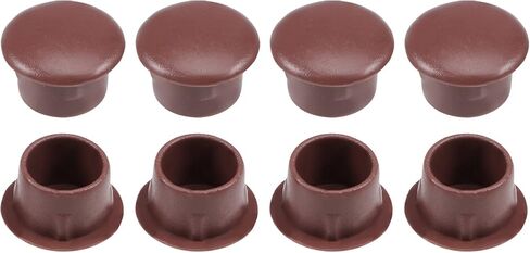 10mm x 12.5mm x 8mm(Dia. x Cap Dia. x H) Screw Hole Plugs - 30Pack - Good for Furniture Cupboard Wardrobe - Plastic Fastener Hole Caps - Brown in Saudi Arabia