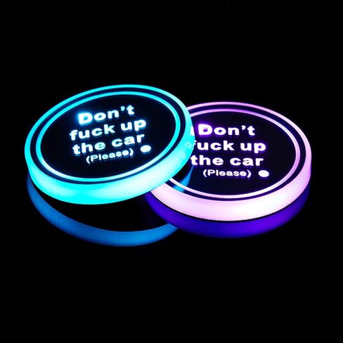 2PCS Led Cup Holder Lights Car Coasters 7 Colors Cup Pad USB Charging Mat for Drink Coaster Accessories Interior Decoration Atmosphere Light in Saudi Arabia