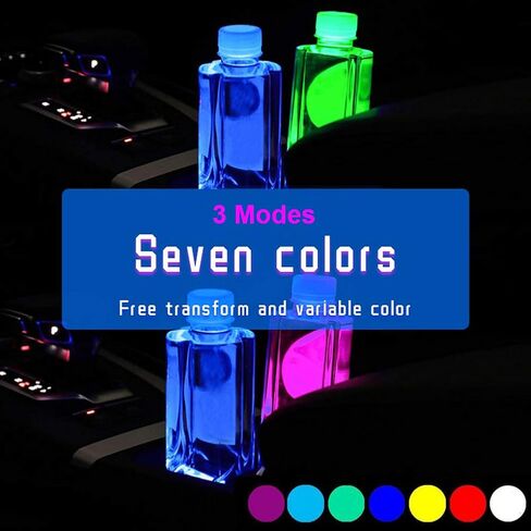 2PCS Led Cup Holder Lights Car Coasters 7 Colors Cup Pad USB Charging Mat for Drink Coaster Accessories Interior Decoration Atmosphere Light in Saudi Arabia