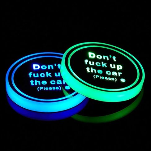 2PCS Led Cup Holder Lights Car Coasters 7 Colors Cup Pad USB Charging Mat for Drink Coaster Accessories Interior Decoration Atmosphere Light in Saudi Arabia