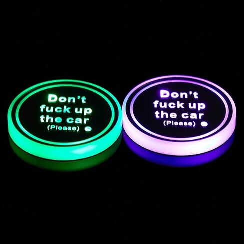 2PCS Led Cup Holder Lights Car Coasters 7 Colors Cup Pad USB Charging Mat for Drink Coaster Accessories Interior Decoration Atmosphere Light in Saudi Arabia
