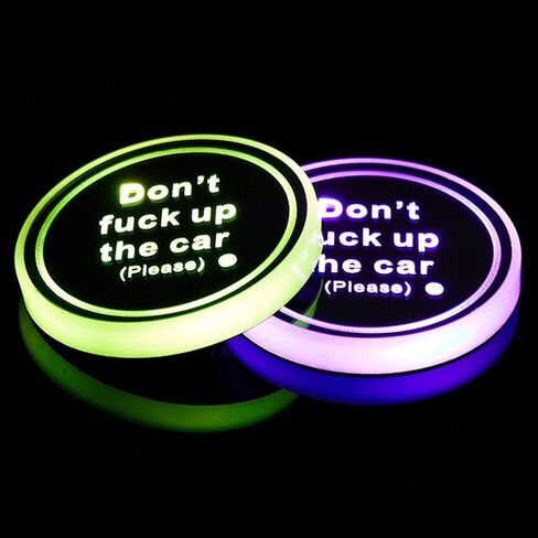 2PCS Led Cup Holder Lights Car Coasters 7 Colors Cup Pad USB Charging Mat for Drink Coaster Accessories Interior Decoration Atmosphere Light in Saudi Arabia