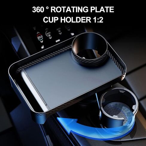 PACEWALKER cup holder Tray for Car Expander with Tray Multifunctional Tray 360° Rotating Table & Adjustable Base with Yeti 20/26/30 oz Hydro Flasks 32/40 oz Camelbak 32/40 oz in Saudi Arabia