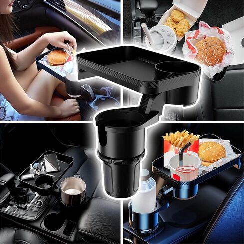 PACEWALKER cup holder Tray for Car Expander with Tray Multifunctional Tray 360° Rotating Table & Adjustable Base with Yeti 20/26/30 oz Hydro Flasks 32/40 oz Camelbak 32/40 oz in Saudi Arabia