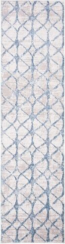 SAFAVIEH Amelia Collection Accent Rug - 4' x 6', Grey & Blue, Geometric Design, Non-Shedding & Easy Care, Ideal for High Traffic Areas in Entryway, Living Room, Bedroom (ALA792F) in Saudi Arabia