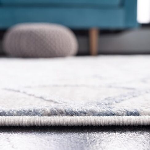 SAFAVIEH Amelia Collection Accent Rug - 4' x 6', Grey & Blue, Geometric Design, Non-Shedding & Easy Care, Ideal for High Traffic Areas in Entryway, Living Room, Bedroom (ALA792F) in Saudi Arabia