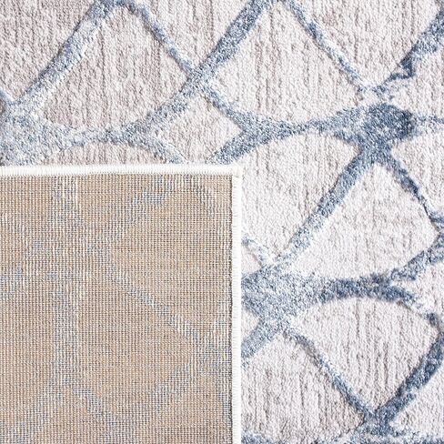 SAFAVIEH Amelia Collection Accent Rug - 4' x 6', Grey & Blue, Geometric Design, Non-Shedding & Easy Care, Ideal for High Traffic Areas in Entryway, Living Room, Bedroom (ALA792F) in Saudi Arabia