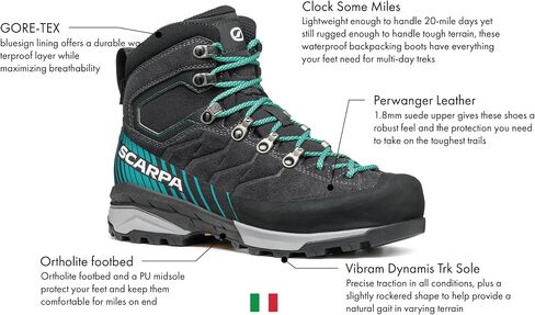 حذاء SCARPA الرجالي Mescalito Trk GTX المقاوم للماء Gore-Tex للتنزه سيرًا على الأقدام وحقيبة الظهر in Saudi Arabia