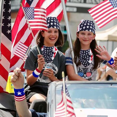 Patriotic American Flag Sports Sweatband Headbands Set for Kids Men Women,4th of July Independence Day Headband Wristband Decorations Included American Flag Headbands Wristbands Square USA Bandana in Kuwait